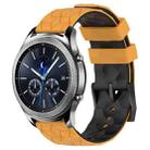 For Samsung Gear S3 Classic 22mm Football Pattern Two-Color Silicone Watch Band(Yellow+Black) - 1