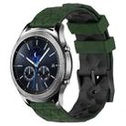 For Samsung Gear S3 Classic 22mm Football Pattern Two-Color Silicone Watch Band(Armygreen+Black) - 1