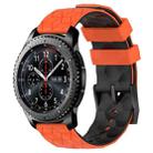 For Samsung Gear S3 Frontier 22mm Football Pattern Two-Color Silicone Watch Band(Orange+Black) - 1