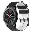 For Samsung Gear S3 Frontier 22mm Football Pattern Two-Color Silicone Watch Band(Black+White) - 1