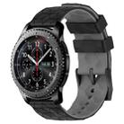 For Samsung Gear S3 Frontier 22mm Football Pattern Two-Color Silicone Watch Band(Black+Grey) - 1