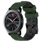 For Samsung Gear S3 Frontier 22mm Football Pattern Two-Color Silicone Watch Band(Armygreen+Black) - 1