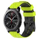 For Samsung Gear S3 Frontier 22mm Football Pattern Two-Color Silicone Watch Band(Lime Green + Black) - 1