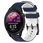 For Garmin Forerunner 255 22mm Football Pattern Two-Color Silicone Watch Band(Midnight Blue + White) - 1