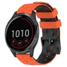 For Garmin Vivoactive4 22mm Football Pattern Two-Color Silicone Watch Band(Orange+Black) - 1