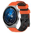 For Huawei Watch GT3 Pro 43mm 20mm Football Pattern Two-Color Silicone Watch Band(Orange+Black) - 1