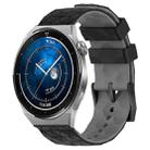 For Huawei Watch GT3 Pro 43mm 20mm Football Pattern Two-Color Silicone Watch Band(Black+Grey) - 1