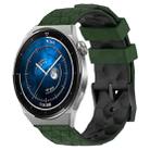 For Huawei Watch GT3 Pro 43mm 20mm Football Pattern Two-Color Silicone Watch Band(Armygreen+Black) - 1