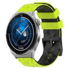 For Huawei Watch GT3 Pro 43mm 20mm Football Pattern Two-Color Silicone Watch Band(Lime Green + Black) - 1