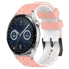 For Huawei Watch GT3 42mm 20mm Football Pattern Two-Color Silicone Watch Band(Pink+White) - 1