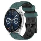 For Huawei Watch GT3 42mm 20mm Football Pattern Two-Color Silicone Watch Band(Olive Green + Black) - 1