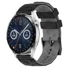 For Huawei Watch GT3 42mm 20mm Football Pattern Two-Color Silicone Watch Band(Black+Grey) - 1