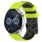 For Huawei Watch GT3 42mm 20mm Football Pattern Two-Color Silicone Watch Band(Lime Green + Black) - 1