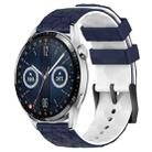 For Huawei Watch GT3 42mm 20mm Football Pattern Two-Color Silicone Watch Band(Midnight Blue + White) - 1