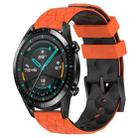 For Huawei Watch GT2 42mm 20mm Football Pattern Two-Color Silicone Watch Band(Orange+Black) - 1