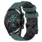 For Huawei Watch GT2 42mm 20mm Football Pattern Two-Color Silicone Watch Band(Olive Green + Black) - 1