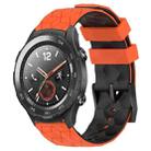 For Huawei Watch 2 20mm Football Pattern Two-Color Silicone Watch Band(Orange+Black) - 1