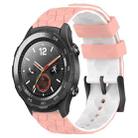 For Huawei Watch 2 20mm Football Pattern Two-Color Silicone Watch Band(Pink+White) - 1