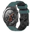 For Huawei Watch 2 20mm Football Pattern Two-Color Silicone Watch Band(Olive Green + Black) - 1