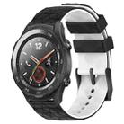 For Huawei Watch 2 20mm Football Pattern Two-Color Silicone Watch Band(Black+White) - 1