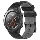 For Huawei Watch 2 20mm Football Pattern Two-Color Silicone Watch Band(Black+Grey) - 1