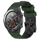 For Huawei Watch 2 20mm Football Pattern Two-Color Silicone Watch Band(Armygreen+Black) - 1