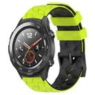 For Huawei Watch 2 20mm Football Pattern Two-Color Silicone Watch Band(Lime Green + Black) - 1