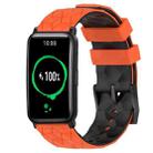 For Honor Watch ES 20mm Football Pattern Two-Color Silicone Watch Band(Orange+Black) - 1