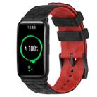 For Honor Watch ES 20mm Football Pattern Two-Color Silicone Watch Band(Black+Red) - 1