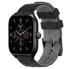 For Amazfit GTS 4 20mm Football Texture Two-Color Silicone Watch Band(Black+Grey) - 1