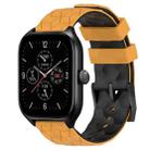 For Amazfit GTS 4 20mm Football Texture Two-Color Silicone Watch Band(Yellow+Black) - 1