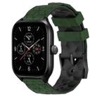 For Amazfit GTS 4 20mm Football Texture Two-Color Silicone Watch Band(Armygreen+Black) - 1