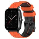 For Amazfit GTS 2E 20mm Football Texture Two-Color Silicone Watch Band(Orange+Black) - 1