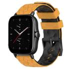 For Amazfit GTS 2E 20mm Football Texture Two-Color Silicone Watch Band(Yellow+Black) - 1