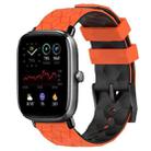 For Amazfit GTS 2 Mini 20mm Football Texture Two-Color Silicone Watch Band(Orange+Black) - 1