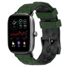 For Amazfit GTS 2 Mini 20mm Football Texture Two-Color Silicone Watch Band(Armygreen+Black) - 1