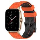 For Amazfit GTS 2 20mm Football Texture Two-Color Silicone Watch Band(Orange+Black) - 1