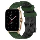 For Amazfit GTS 2 20mm Football Texture Two-Color Silicone Watch Band(Armygreen+Black) - 1