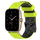 For Amazfit GTS 2 20mm Football Texture Two-Color Silicone Watch Band(Lime Green + Black) - 1