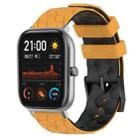 For Amazfit GTS 20mm Football Texture Two-Color Silicone Watch Band(Yellow+Black) - 1