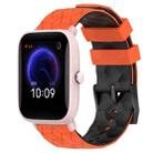 For Amazfit Pop Pro 20mm Football Texture Two-Color Silicone Watch Band(Orange+Black) - 1