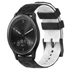 For Garmin Vivomove Sport 20mm Football Pattern Two-Color Silicone Watch Band(Black+White) - 1