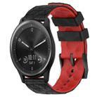 For Garmin Vivomove Sport 20mm Football Pattern Two-Color Silicone Watch Band(Black+Red) - 1