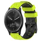 For Garmin Vivomove Sport 20mm Football Pattern Two-Color Silicone Watch Band(Lime Green + Black) - 1