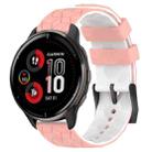 For Garmin Venu 2 Plus 20mm Football Pattern Two-Color Silicone Watch Band(Pink+White) - 1