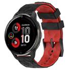 For Garmin Venu 2 Plus 20mm Football Pattern Two-Color Silicone Watch Band(Black+Red) - 1