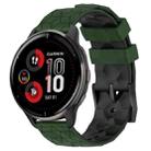 For Garmin Venu 2 Plus 20mm Football Pattern Two-Color Silicone Watch Band(Armygreen+Black) - 1