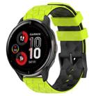 For Garmin Venu 2 Plus 20mm Football Pattern Two-Color Silicone Watch Band(Lime Green + Black) - 1