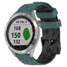 For Garmin Approach S40 20mm Football Pattern Two-Color Silicone Watch Band(Olive Green + Black) - 1