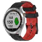 For Garmin Approach S40 20mm Football Pattern Two-Color Silicone Watch Band(Black+Red) - 1